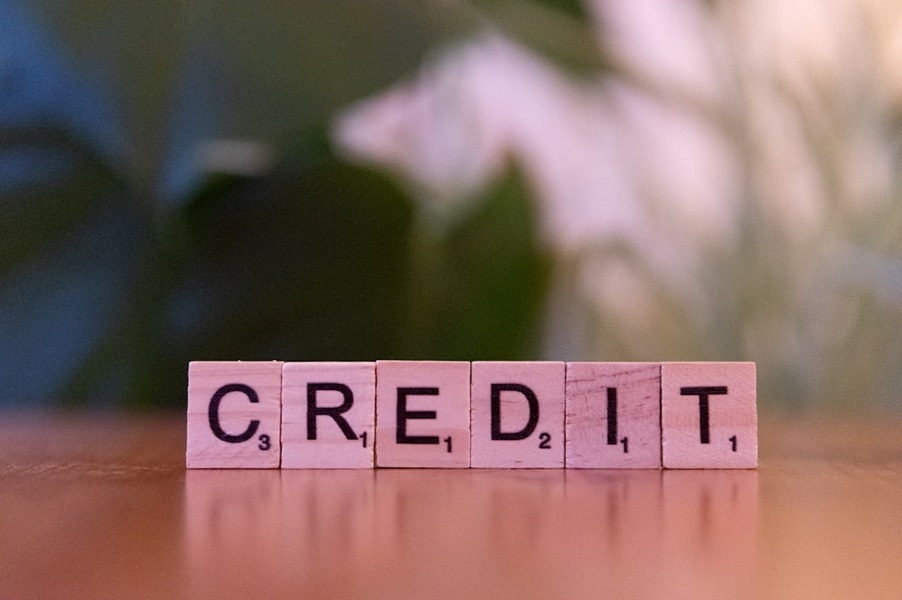 Blocks of letters forming the word "credit".